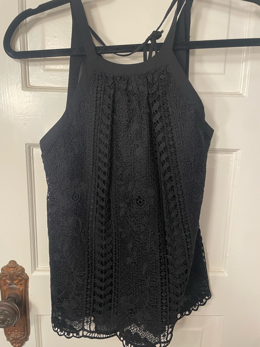14th & Union Black Lace Halter Cami